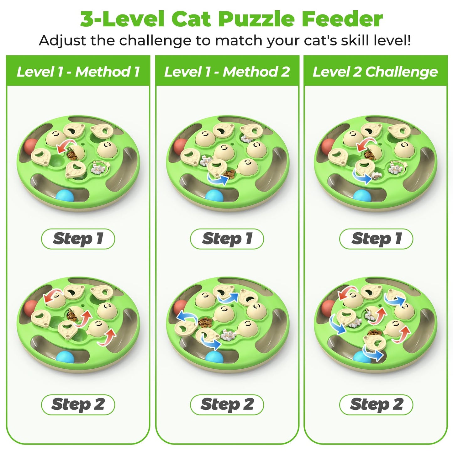 3 in 1 Cat Treat Puzzle Feeder