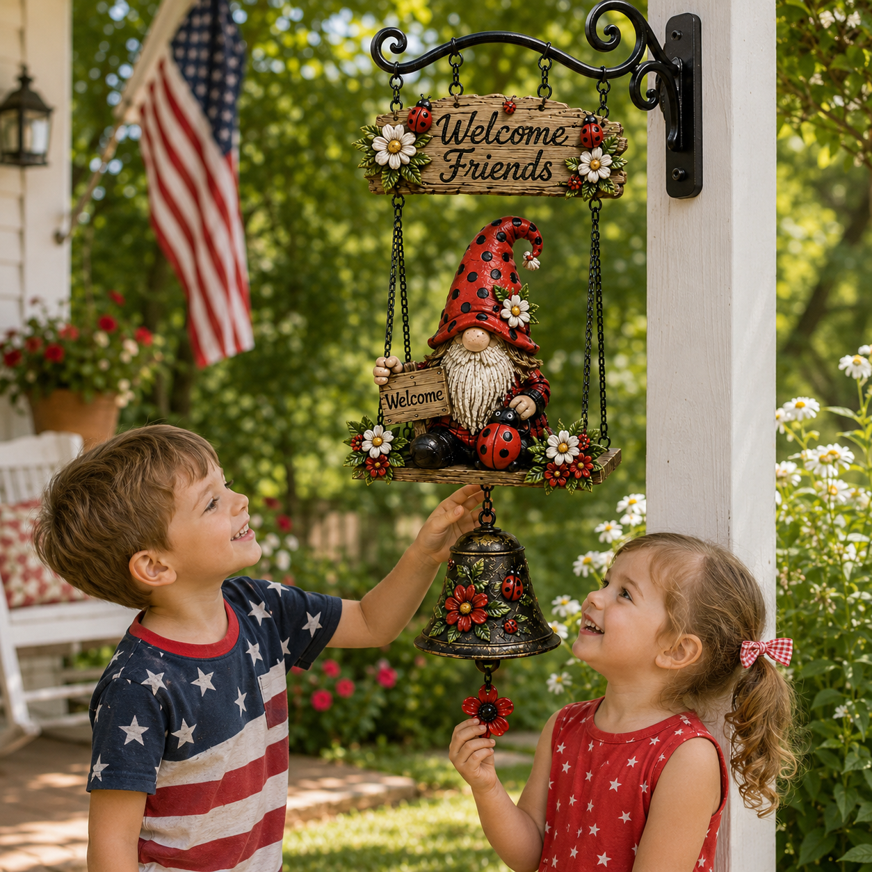 Garden Gnome Bell Outdoor Decoration