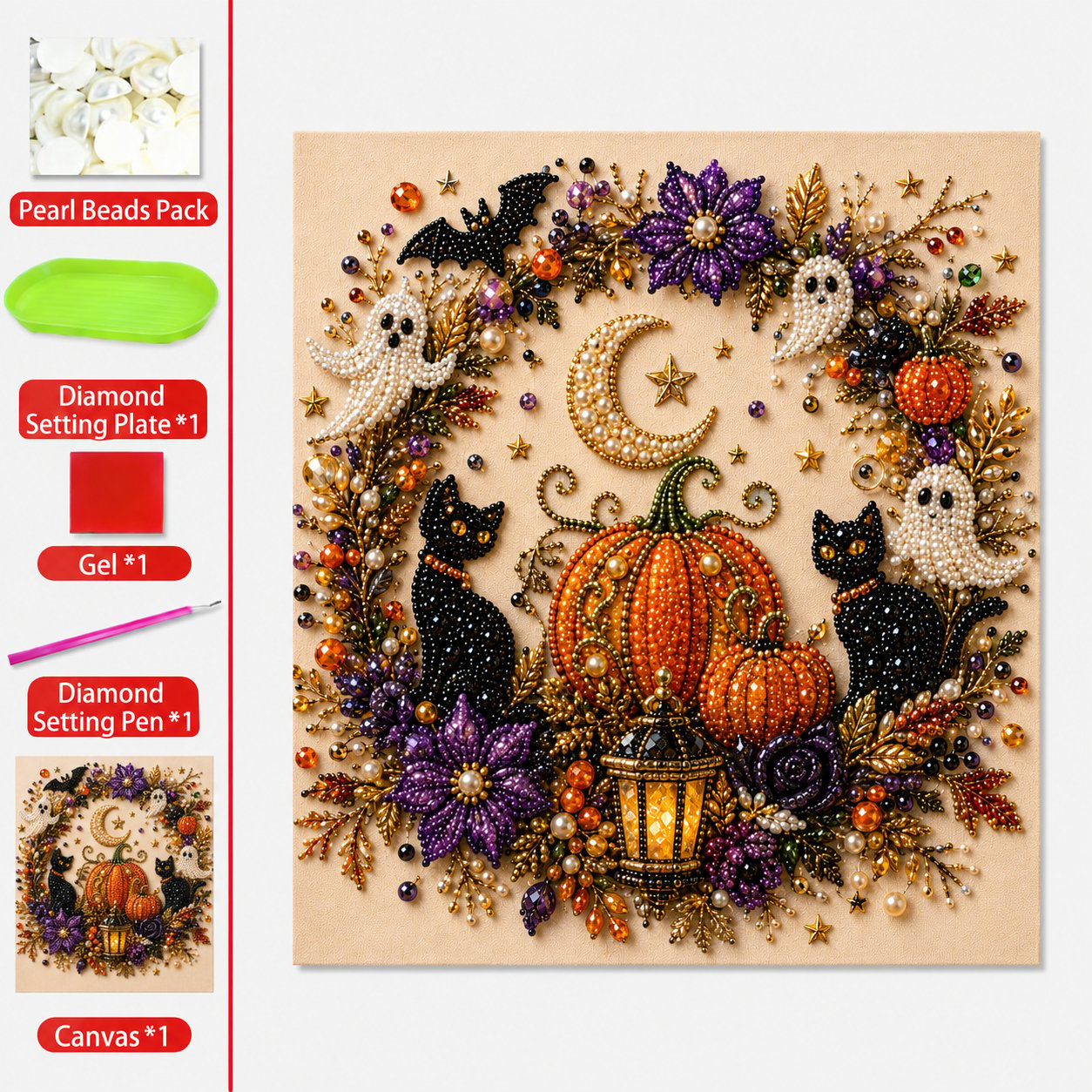 👻Halloween Ghost Pearl Art DIY Kit
