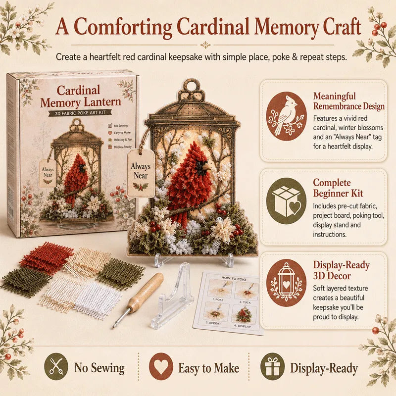Always Near 3d Fabric Poke Art Memory Lantern Kit