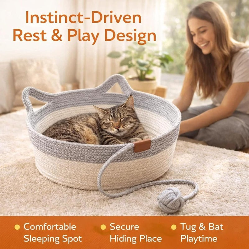 3-in-1 Cat Sleep Scratch Play Basket