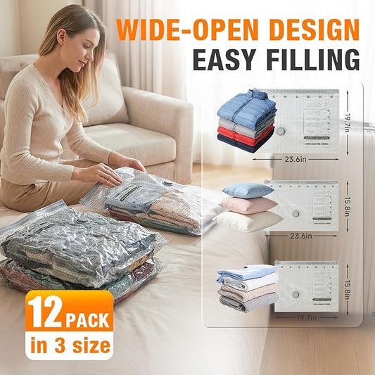 Space Saver Vacuum Storage Bags with Portable Electric Pump