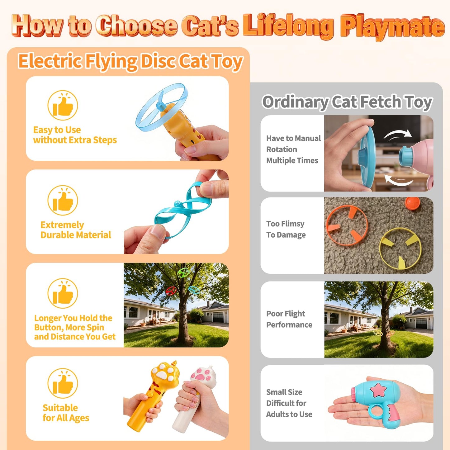 🐈6 Pcs Cat Fetch Toy Set Launcher Gun