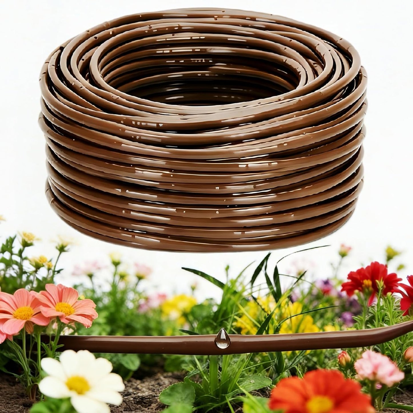 1/4" Drip Irrigation Tubing for Vegetation, Window Boxes and Garden