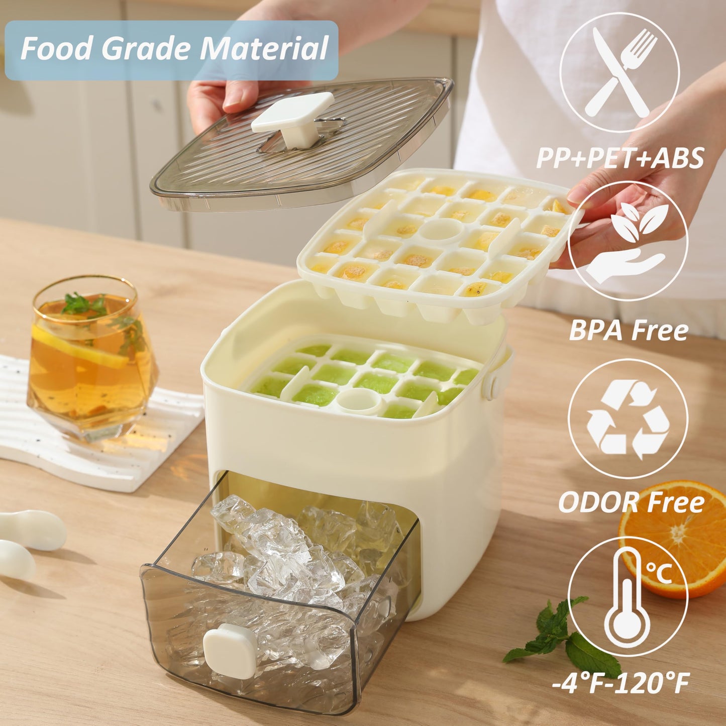 Ice Maker & Storage Bin -Instant Ice Cubes in Seconds