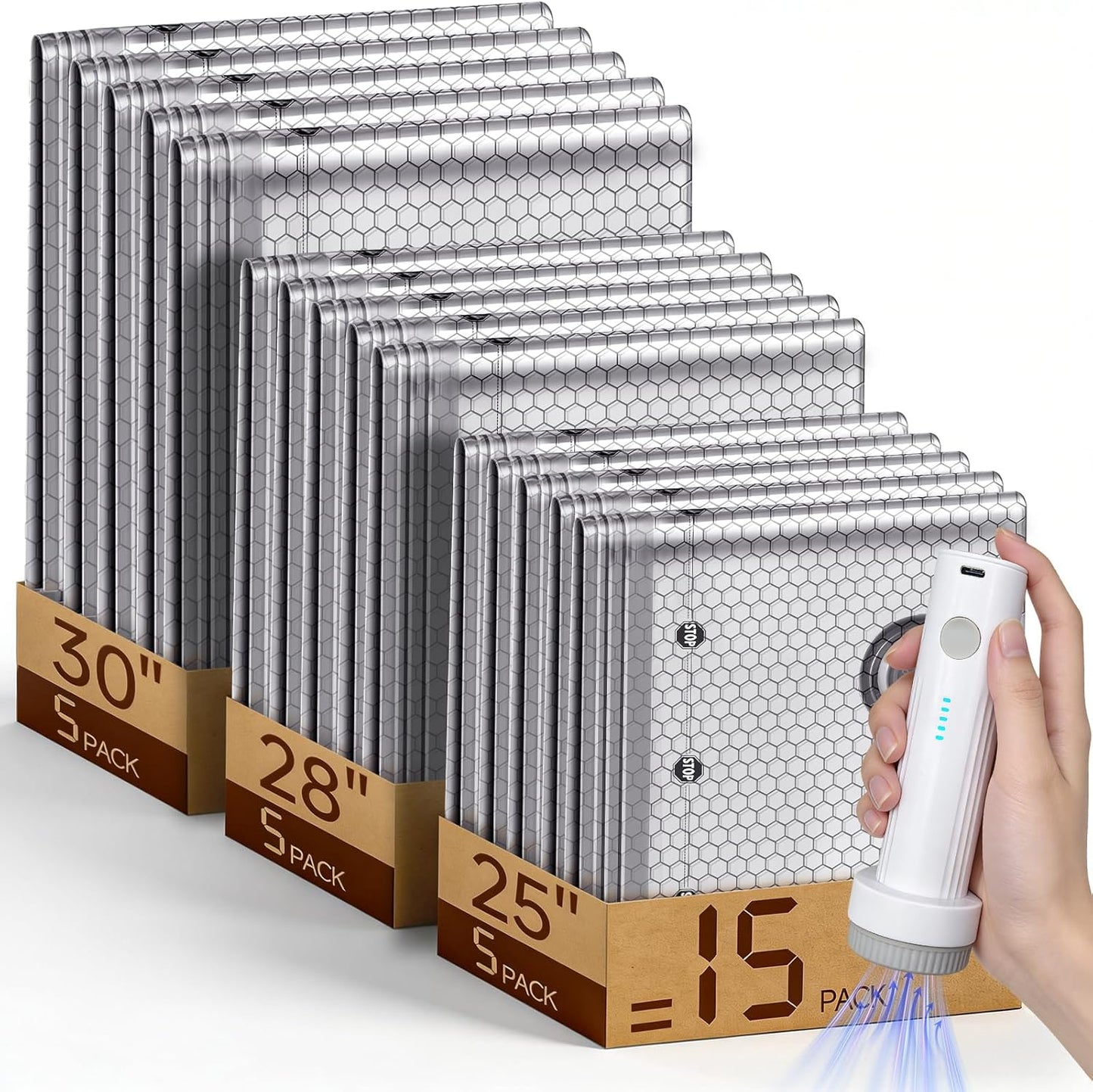 Space Saver Vacuum Storage Bags with Portable Electric Pump