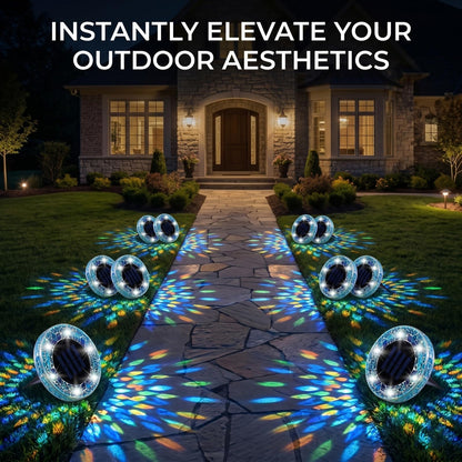 Waterproof Outdoor Glass LED Mosaic Solar Disk Light