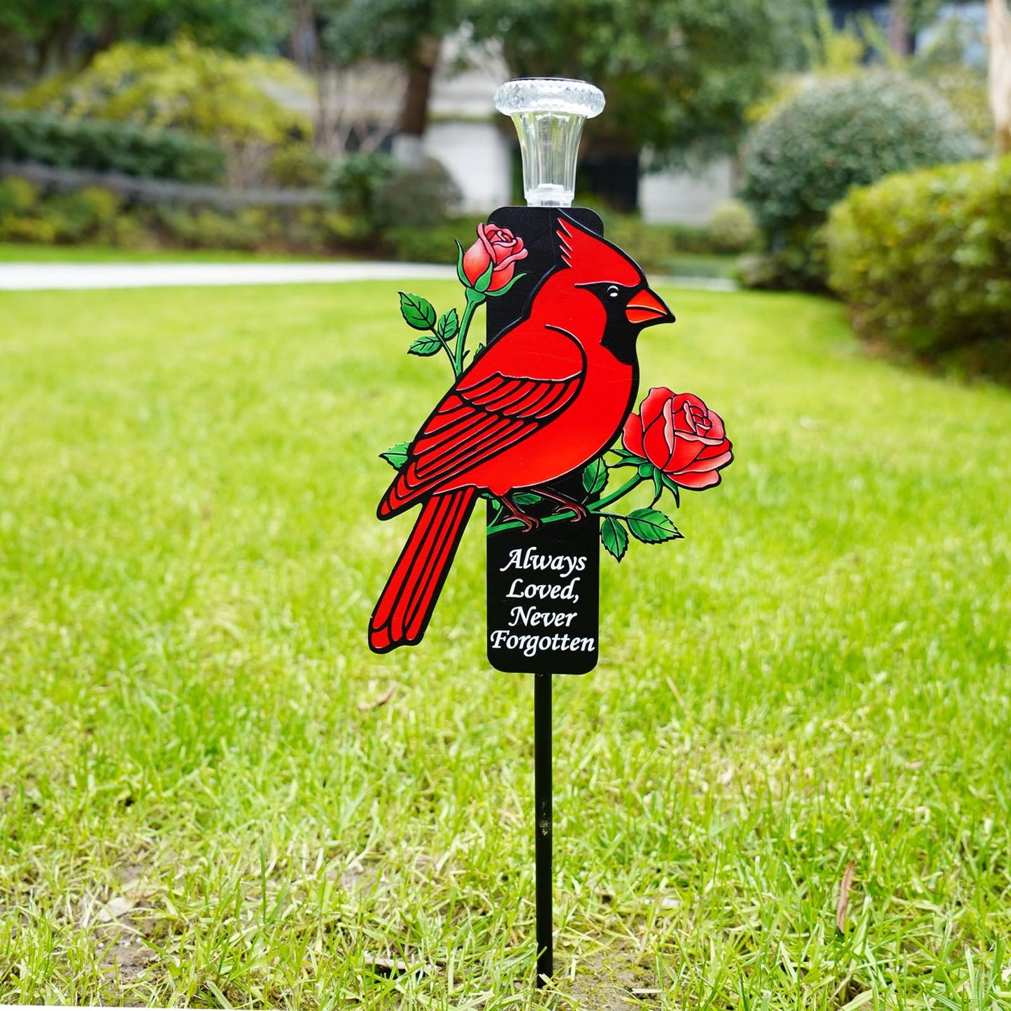 Solar Cardinal Memorial Stakes for Graves