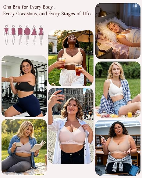 No Underwire Supportive Wireless Plus Size Bra