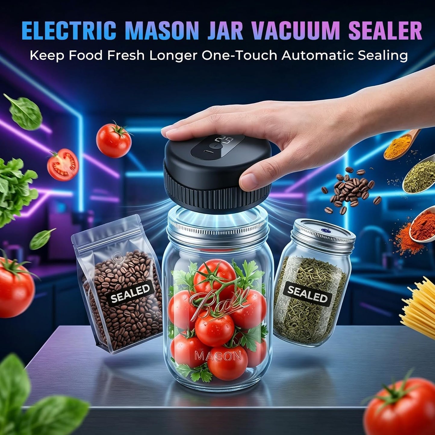 Electric Mason Jar Vacuum Sealer Kit