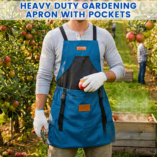 Gardening Apron with Pockets -Instant-Release Harvest System