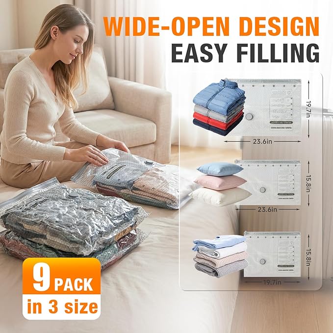 Space Saver Vacuum Storage Bags with Portable Electric Pump
