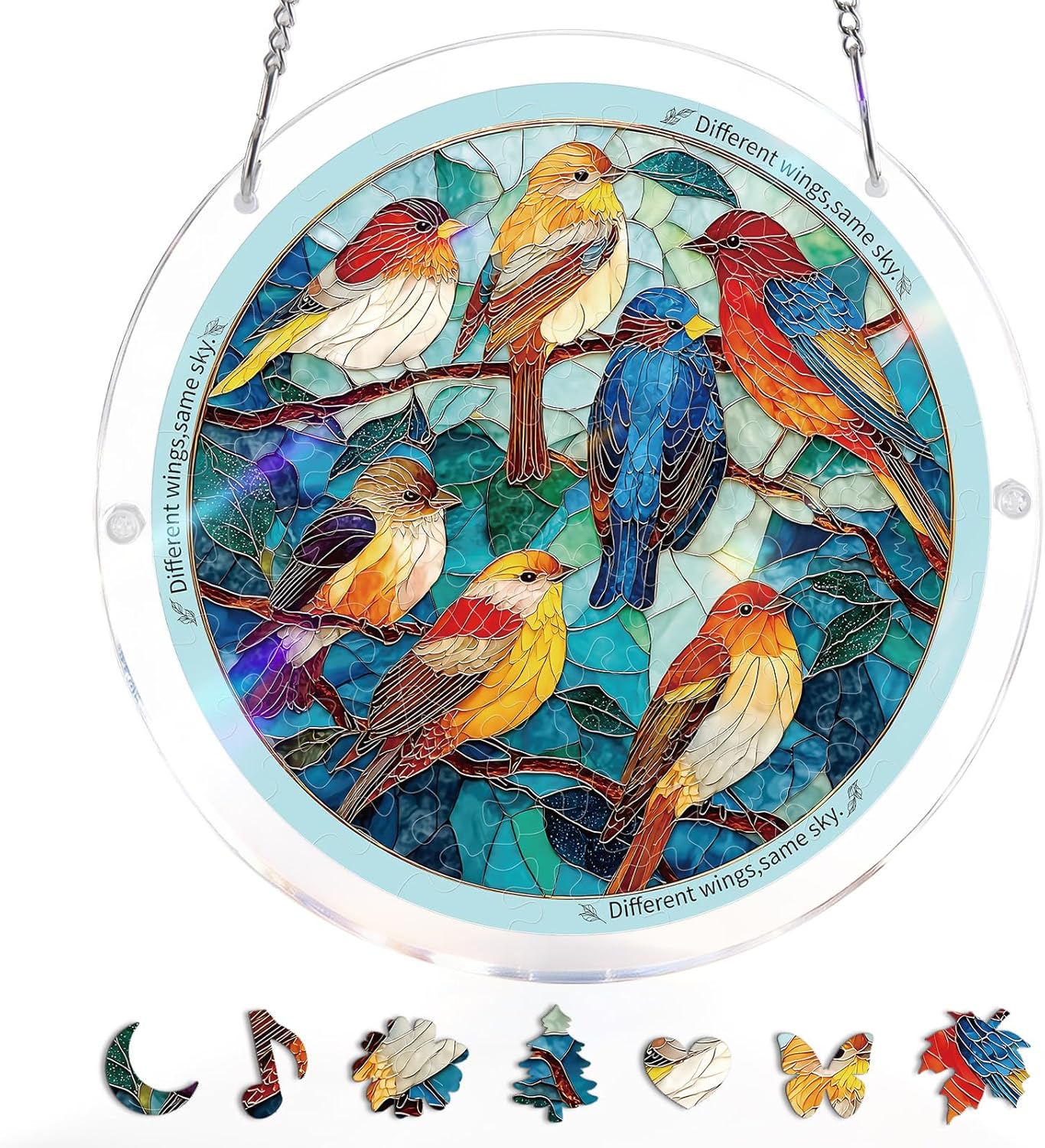 Colorful Birds of Spring Sun Catchers Window