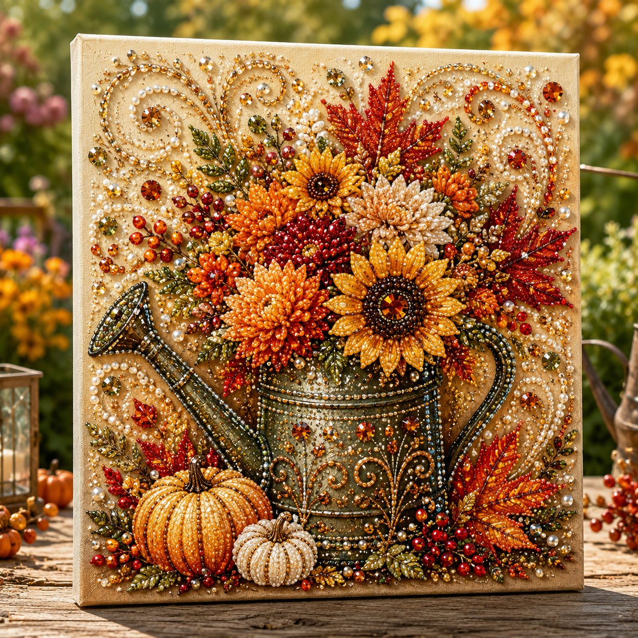 Autumn Pearl Painting Kit – DIY Sparkling Fall Artwork Craft Set