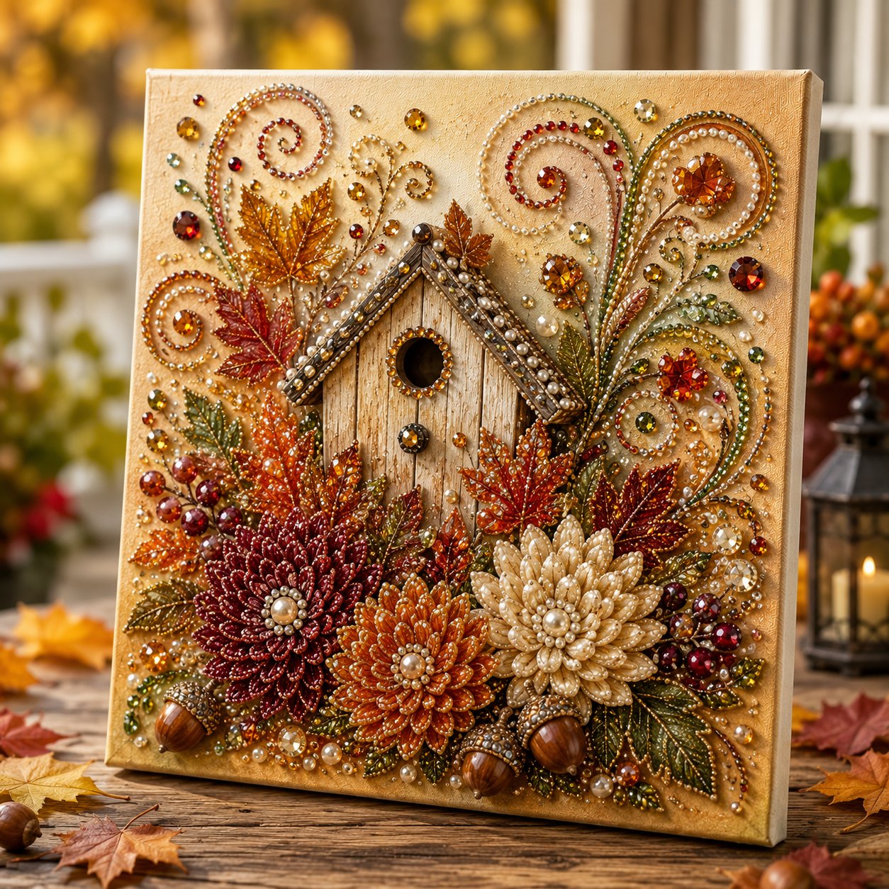 Autumn Pearl Painting Kit – DIY Sparkling Fall Artwork Craft Set