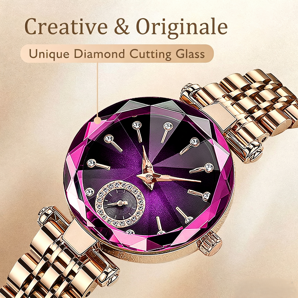 Women's Luxury Shiny Waterproof Stainless Steel Watch