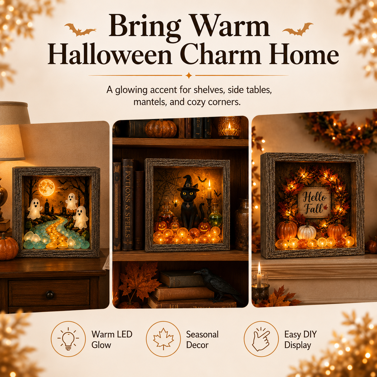DIY Lighted Halloween Shadow Box Kit