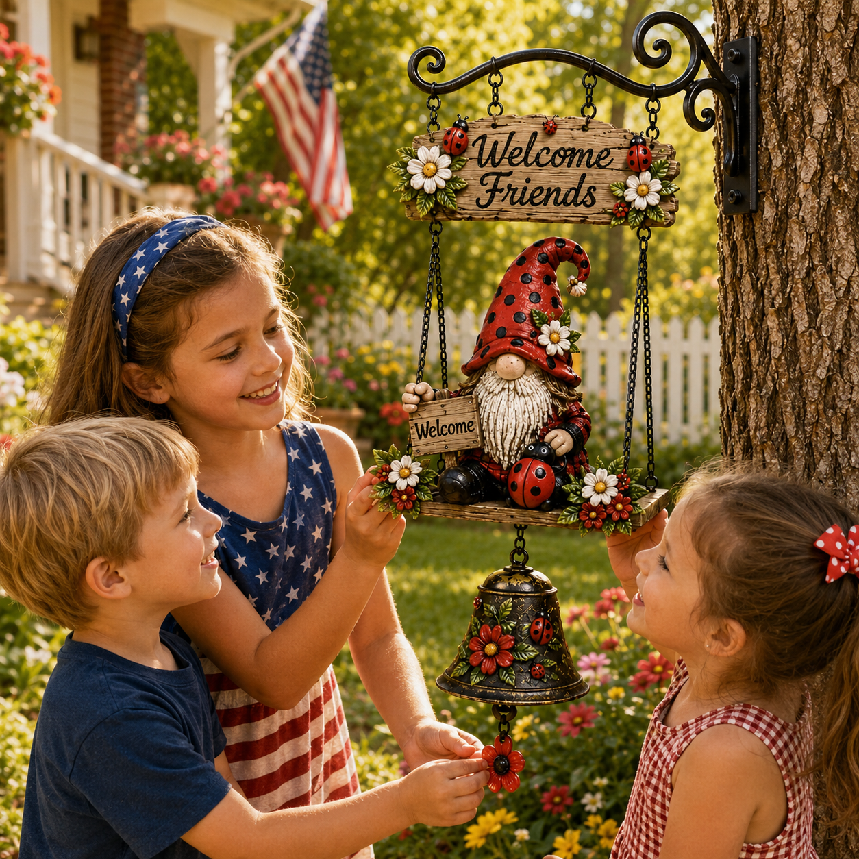 Garden Gnome Bell Outdoor Decoration