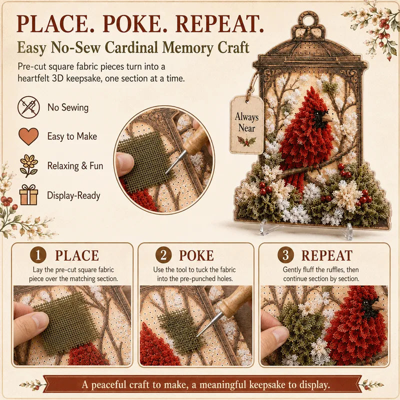 Always Near 3d Fabric Poke Art Memory Lantern Kit