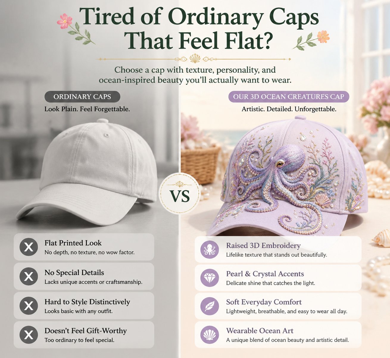 Ocean Sea Creature Pattern Cap