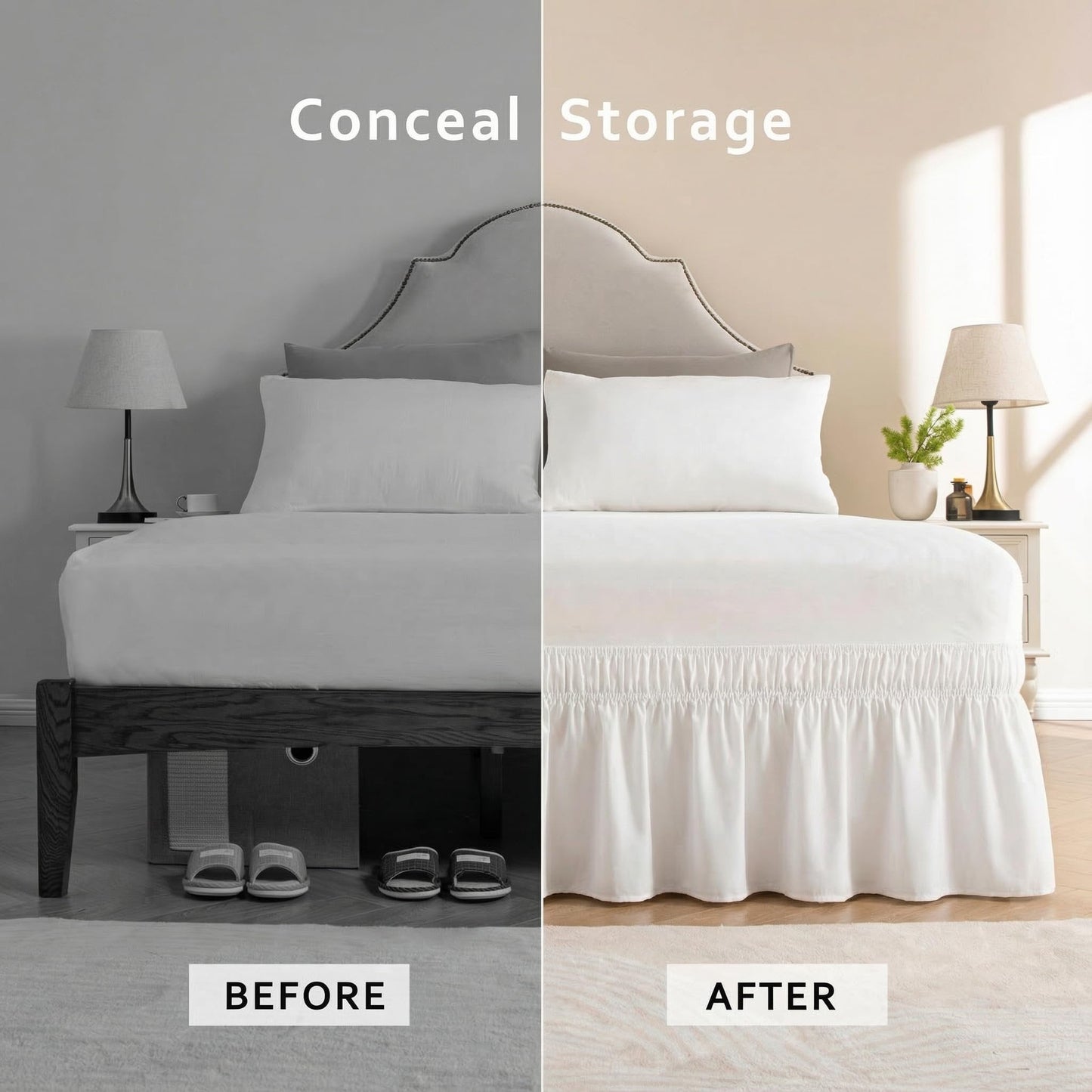Ruffled Elastic Bed Skirt – Tidy, Clean & Sophisticated