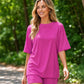 Casual Oversized 2-Piece Lounge Set with Crewneck & Split Hem
