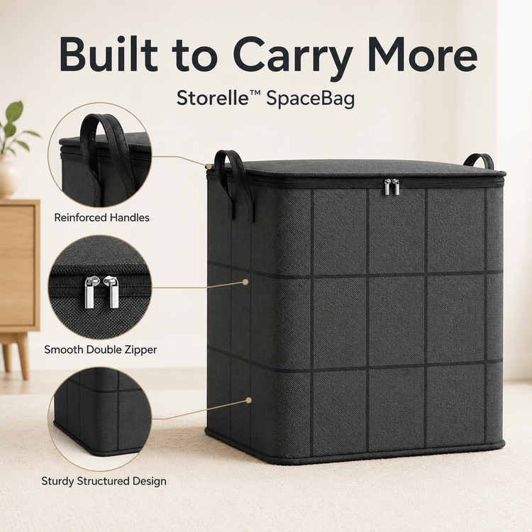 Large Capacity Storage Bin Zippered Clothes Organizer Moving Bag 🏠🧺