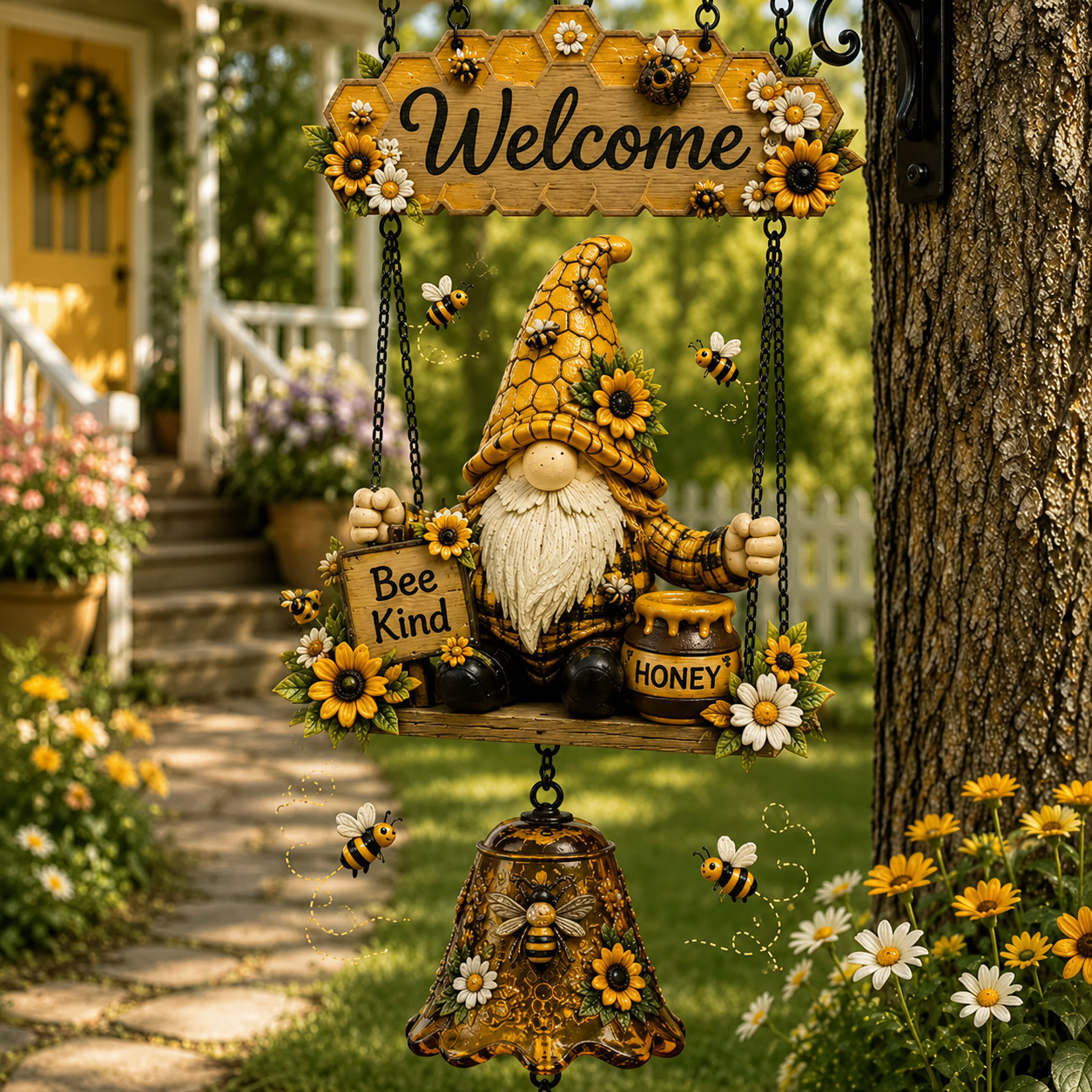 Garden Gnome Bell Outdoor Decoration