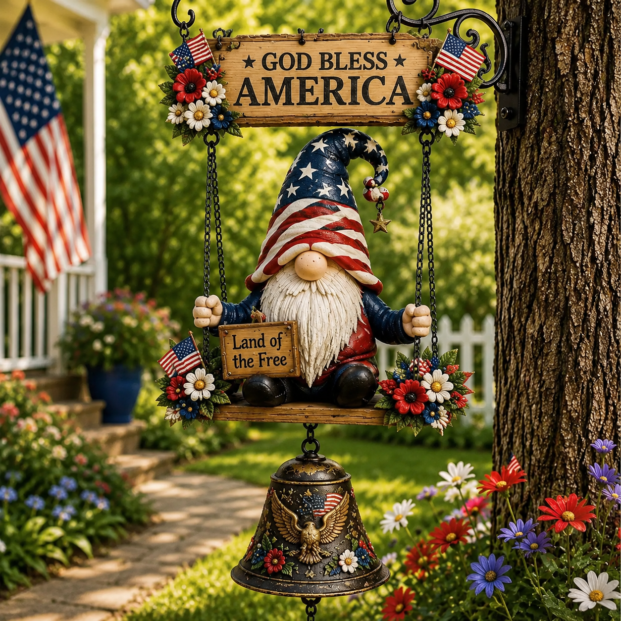 Garden Gnome Bell Outdoor Decoration