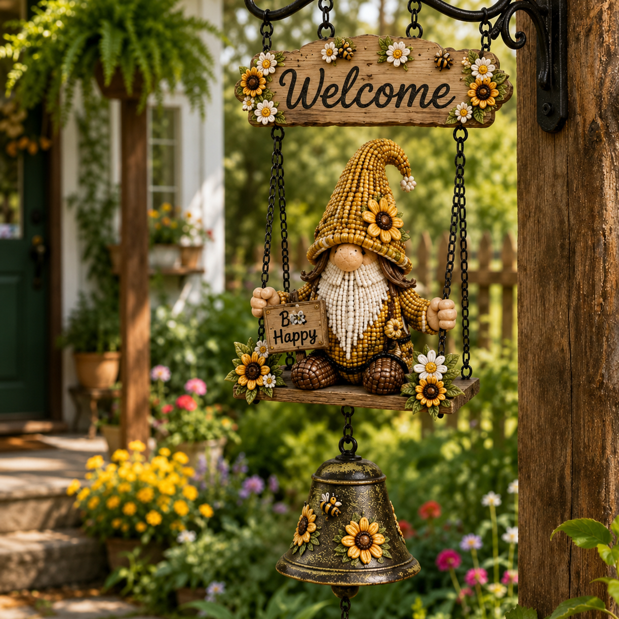 Garden Gnome Bell Outdoor Decoration