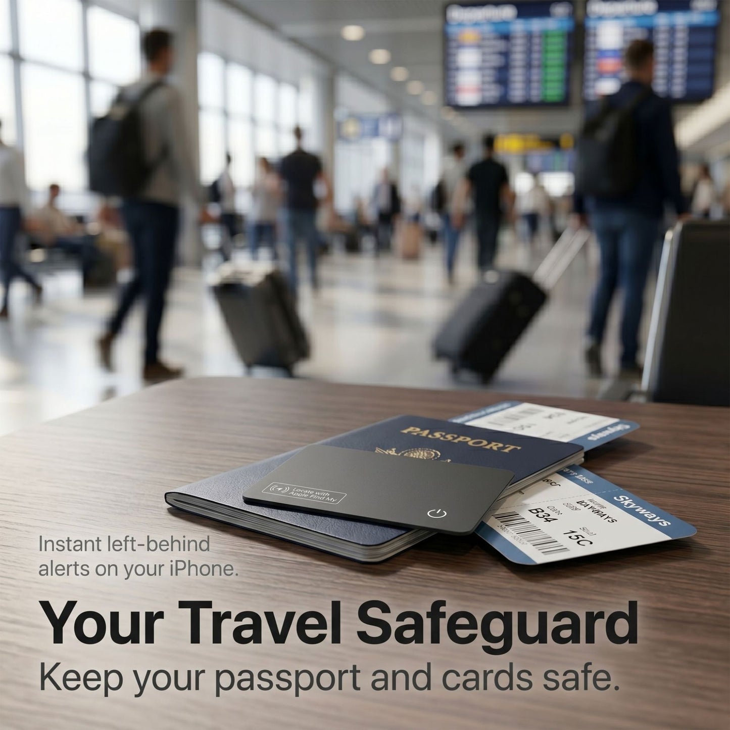 GPS Wallet Tracker Card- Work with Apple Find My