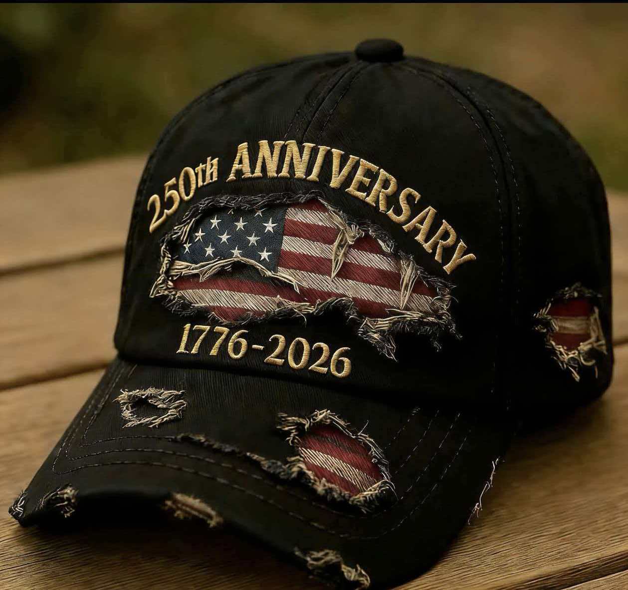 250 Anniversary USA 1776-2026 Flag Vintage Washed Hat