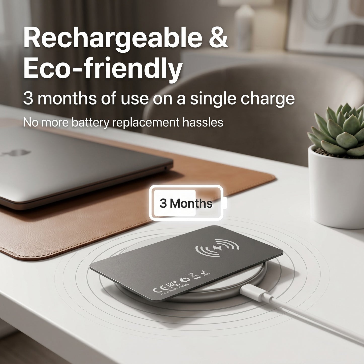 GPS Wallet Tracker Card- Work with Apple Find My