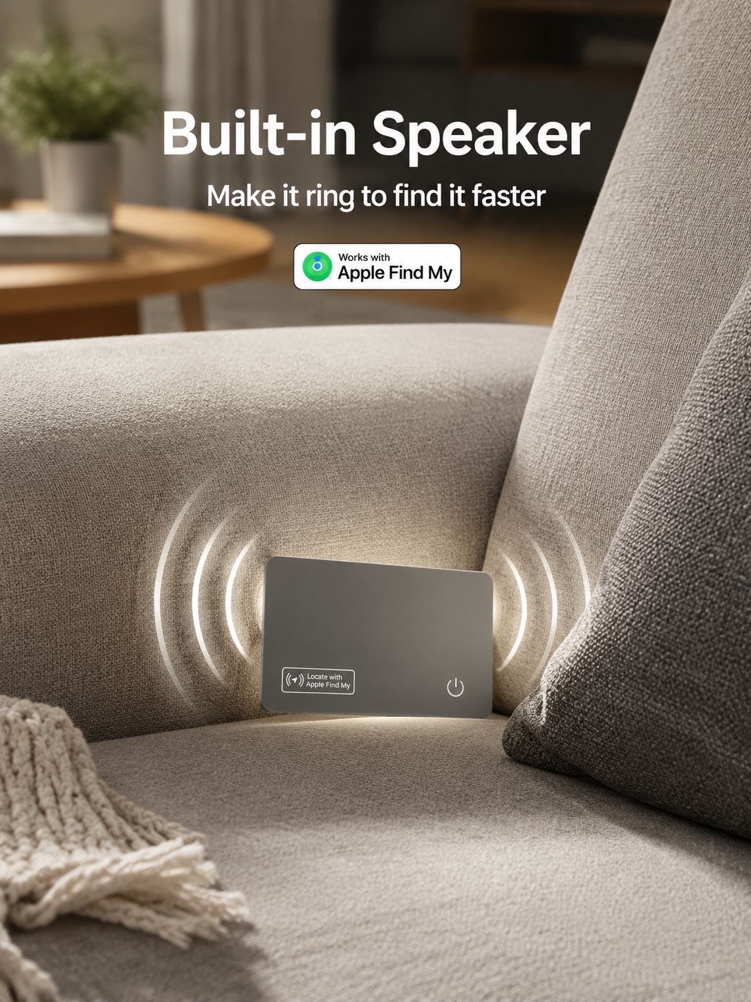 GPS Wallet Tracker Card- Work with Apple Find My