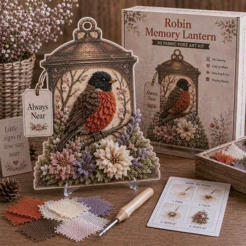 Always Near 3d Fabric Poke Art Memory Lantern Kit