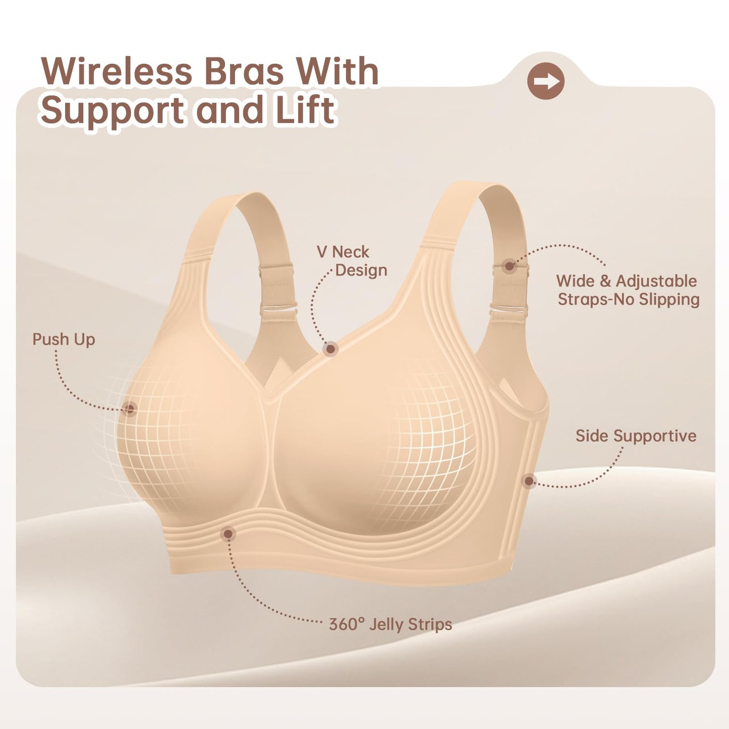 No Underwire Supportive Wireless Plus Size Bra