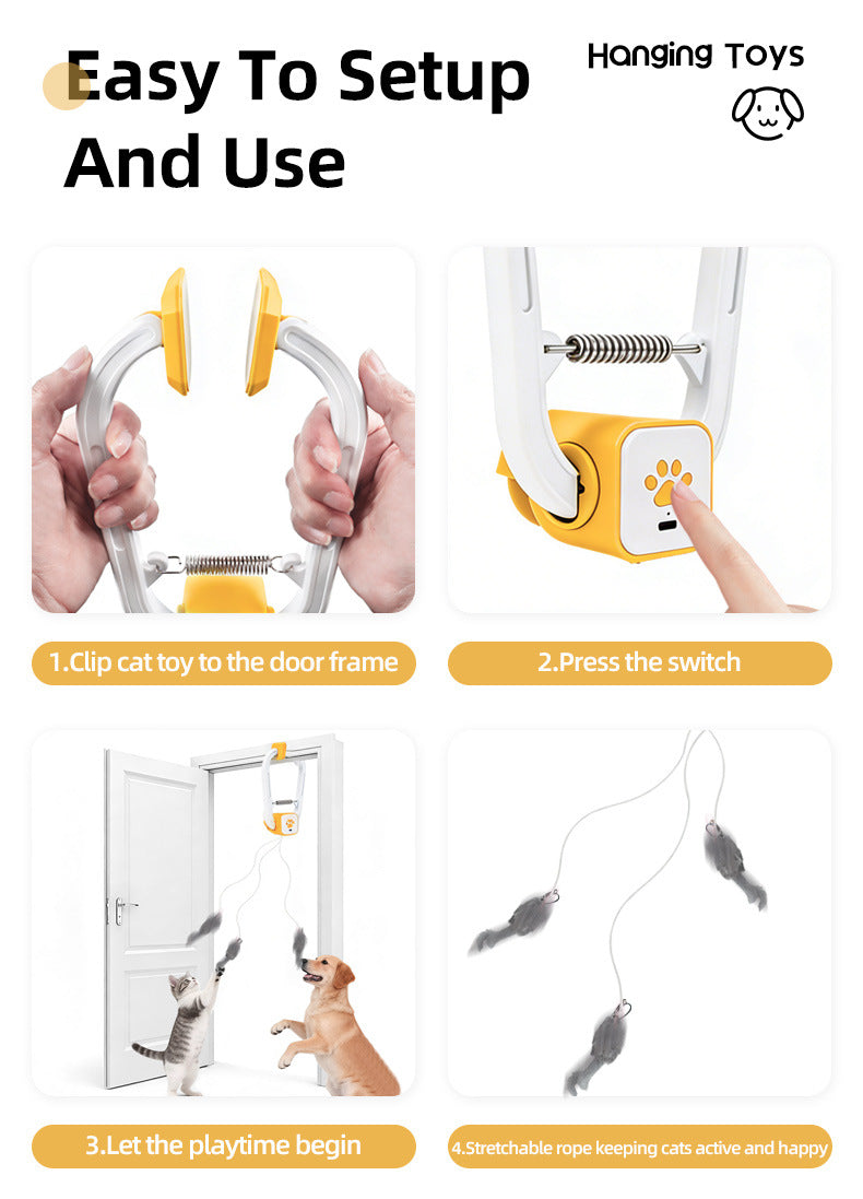 Rechargeable Electric Cat Interactive Door Clip Teaser