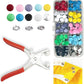 Metal Snaps Buttons with Fastener Pliers Press Tool Kit