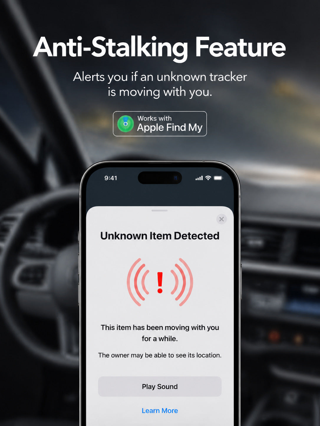 GPS Wallet Tracker Card- Work with Apple Find My