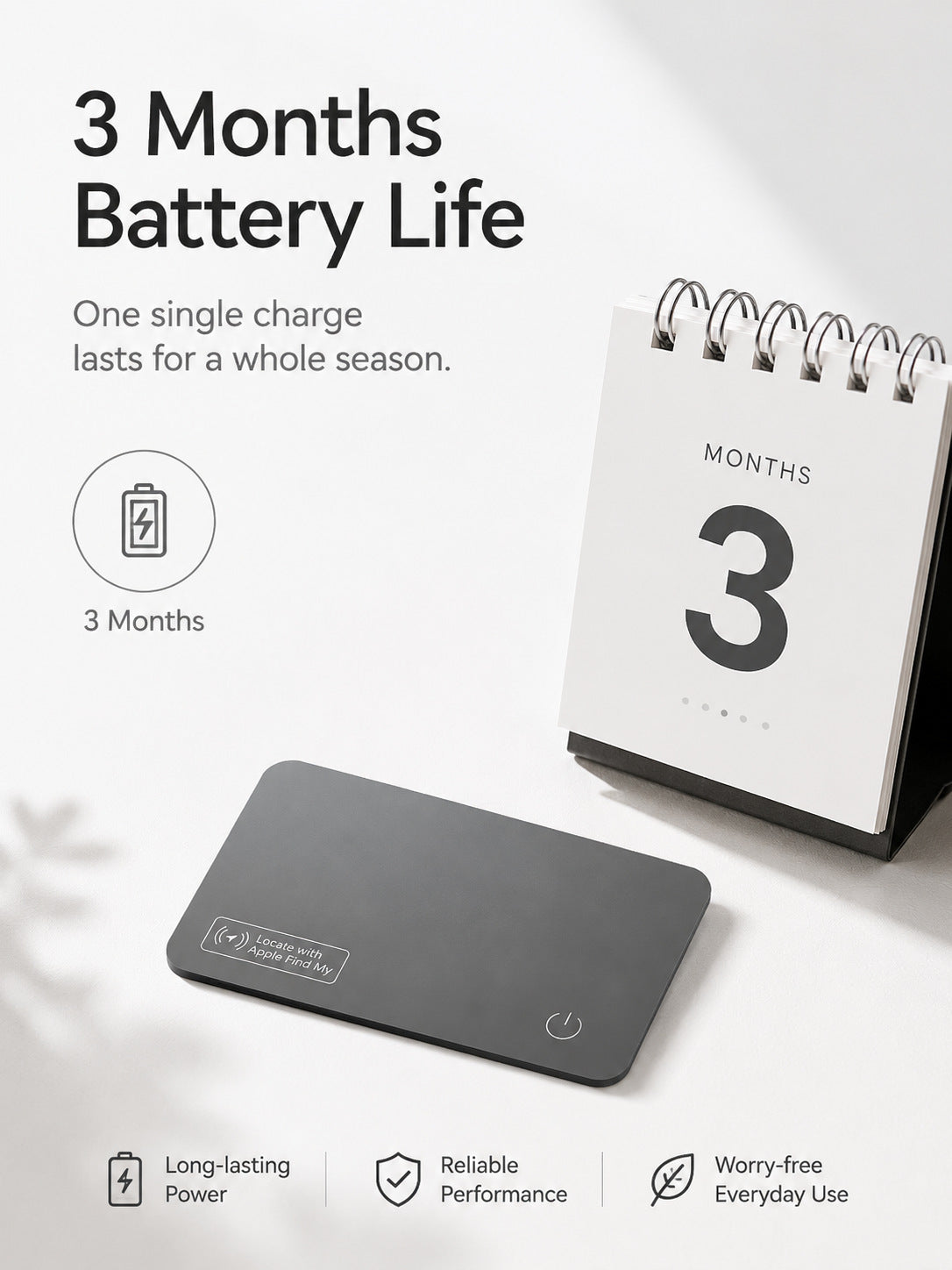 GPS Wallet Tracker Card- Work with Apple Find My