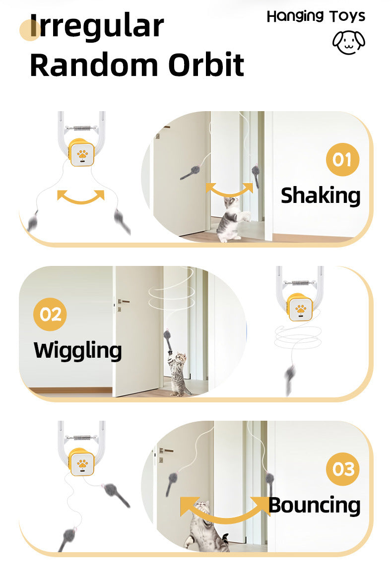 Rechargeable Electric Cat Interactive Door Clip Teaser