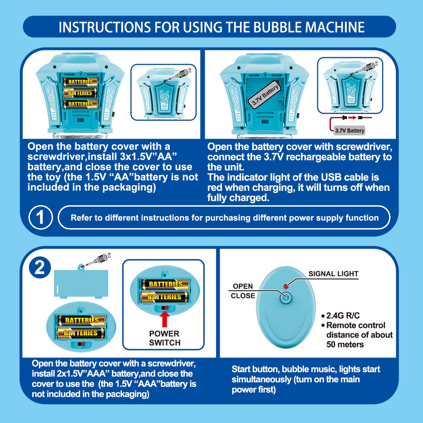 Automatic Bubble Machine for Kids - Bubble Maker with Lights