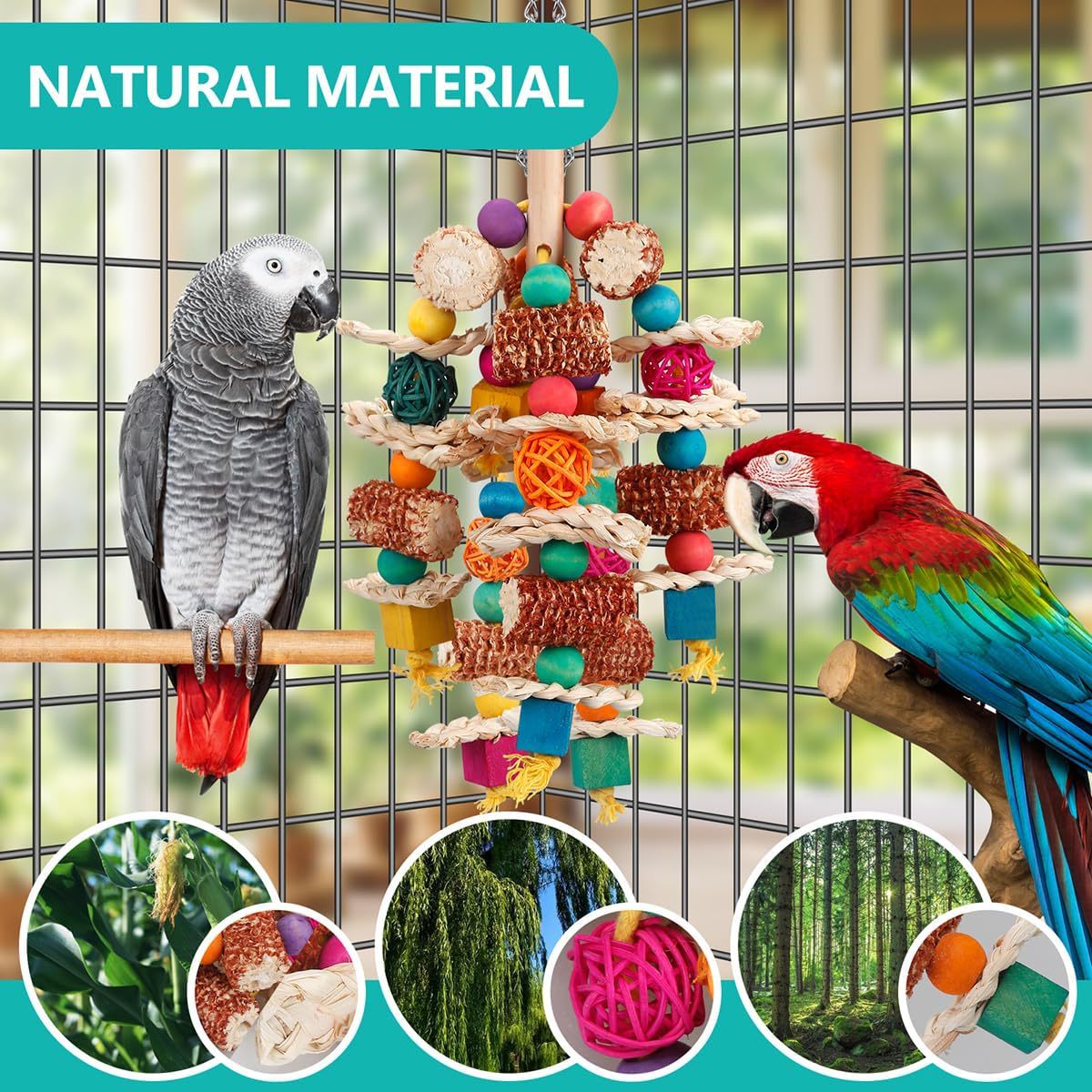 Parrot Bird Natural Corn Cob chew Toys