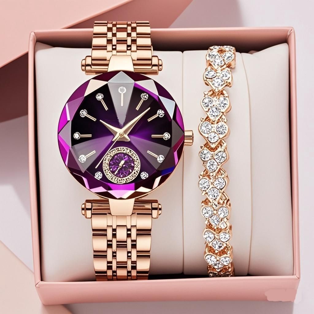 Women's Luxury Shiny Waterproof Stainless Steel Watch