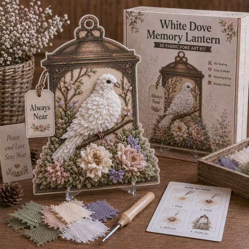 Always Near 3d Fabric Poke Art Memory Lantern Kit