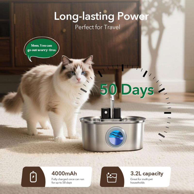 Intelligent Stainless Steel Cat Water Fountain