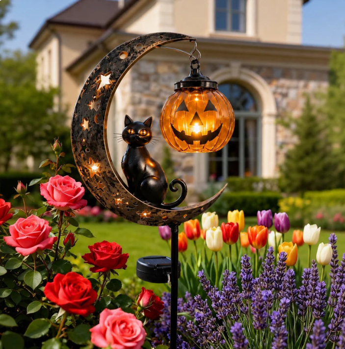 Pumpkin Moon Garden Stake Light