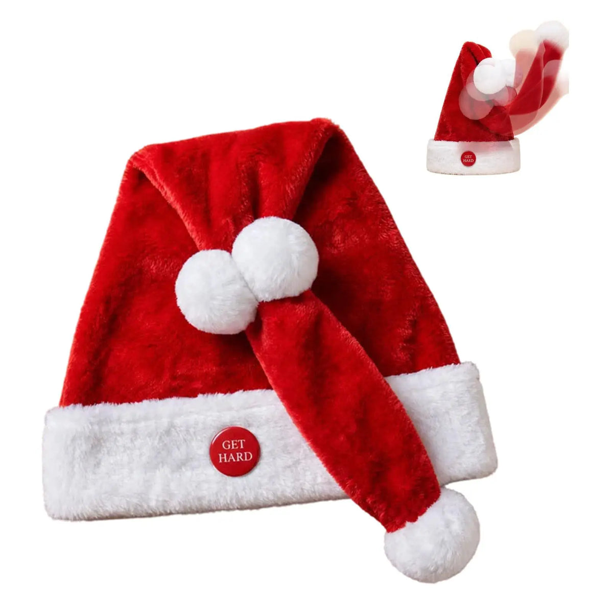 Funny Cocky Hat Santa Dick Get Hard Button