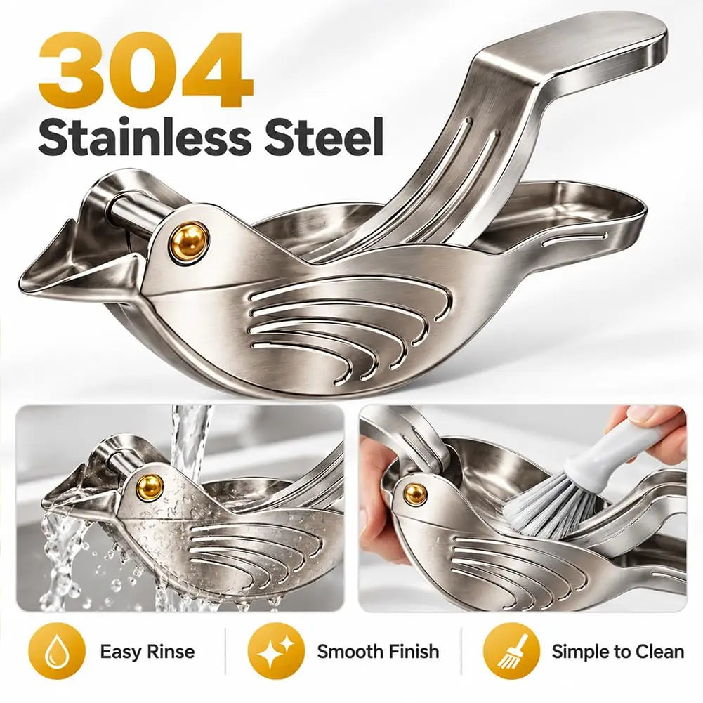 Elegant Bird-Shaped Stainless Steel Manual Juicer (2 Pieces)