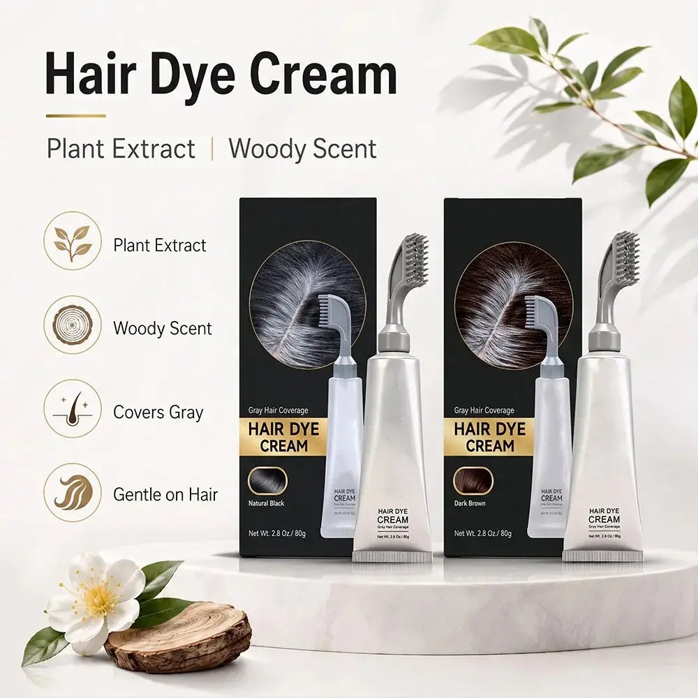 Unisex Grey Coverage Hair Dye with Hair Care